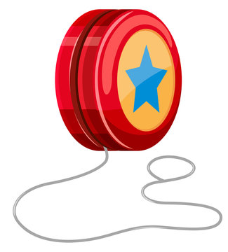 Red yo-yo with white string