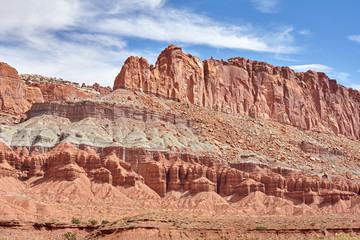 Rock layers in Capitol Reef National Park.