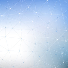 Obraz premium Struktura cząsteczki i komunikacja Dna, atom, neurony. Koncepcja nauki dla twojego projektu. Połączone linie z kropkami. Medycyna, technologia, chemia, tło naukowe. Ilustracji wektorowych