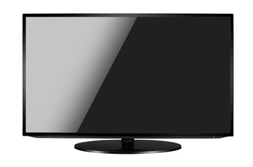 Modern blank flat screen TV set.