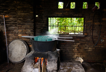 Traditional wool dying