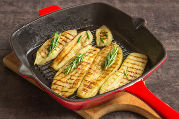 Eggplant, baked on grill pan