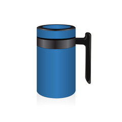 Vector light blue thermo mug, travel mug, thermos isolated on white background