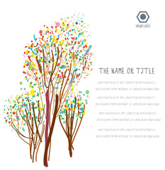 Business background with abstract trees and layout