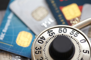 Lock with credit card.