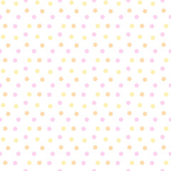 ランダム星柄シームレスパターン　オレンジピンク系