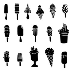 ice cream set isolated on white