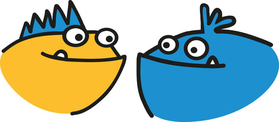 Two monster looking at each other