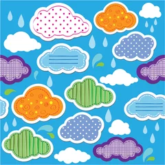 Plexiglas foto achterwand baby clouds background seamless pattern © Lucky Project