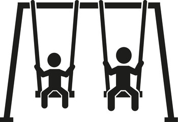 Swing with two kids pictogram