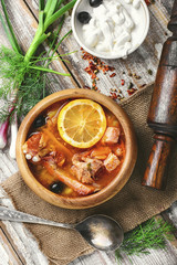 National Ukrainian soup Solyanka