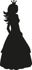 Princess silhouette with crown