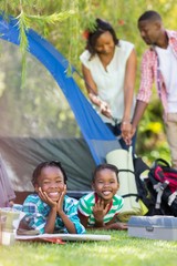 Happy family enjoying together