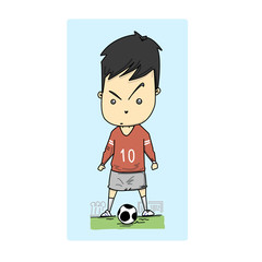 man play football sport cartoon vector
