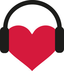 Heart with headphones