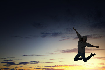 Fototapeta premium Dancer girl in jump