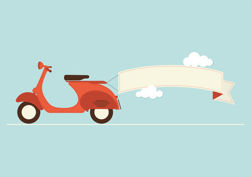 Vespar / Scooter with banner
