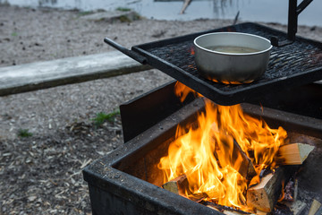 Cooking in the woods 