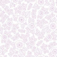 Fototapeta premium Lace seamless hand drawn vector pattern.