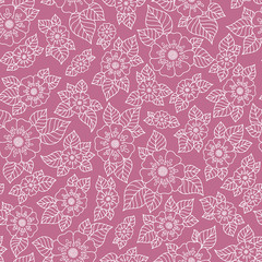 Lace seamless hand drawn vector pattern.