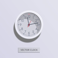 Clock flat icon. Business background.Vector illustration with shadow