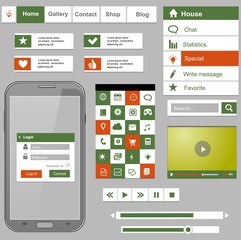 Flat icons and ui web elements 