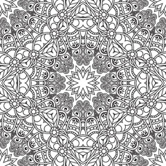 Coloring pages for adults.Decorative hand drawn doodle nature ornamental curl vector sketchy seamless pattern.