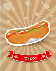 Vector hot dog banner