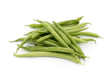 Green beans isolated on a white background.