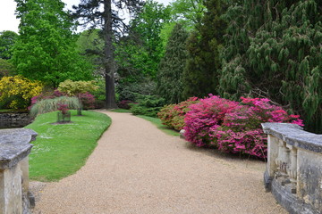 An English country garden in late springtime.
