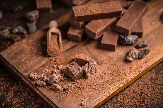 Homemade chocolate bars
