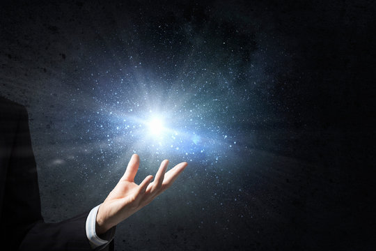 Light spot in darkness - Powered by Adobe