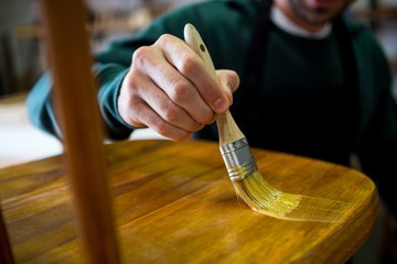 Carpenter working on his craft