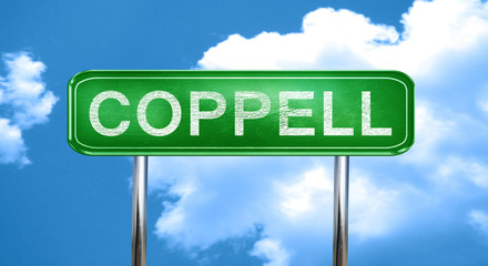 coppell vintage green road sign with highlights