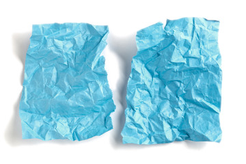 crumple blue paper