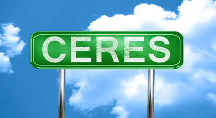 ceres vintage green road sign with highlights