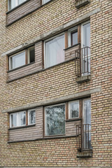 brick apartment as a background