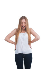 Fototapeta premium Screaming Blonde Woman