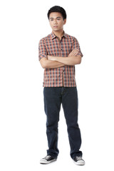 standing young man with crossed arms