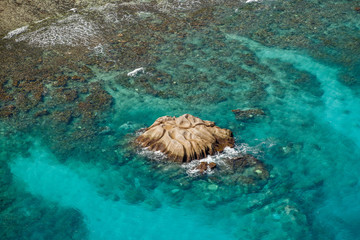 Seychelles, île de la Digue, vue aérienne