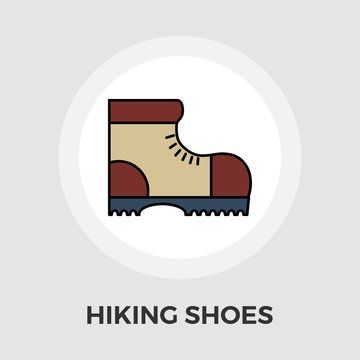 Hiking shoes vector flat icon