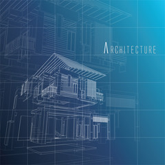 An exploded view of a building