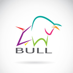 Vector image of an bull design on a white background. Logo, Symb