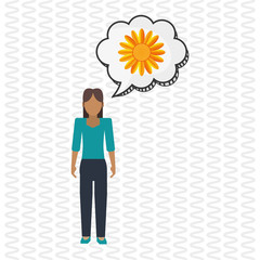 Flower concept. Woman icon. Colorfiul illustration