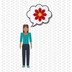 Flower concept. Woman icon. Colorfiul illustration