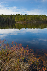 Small lake in national park in Finland