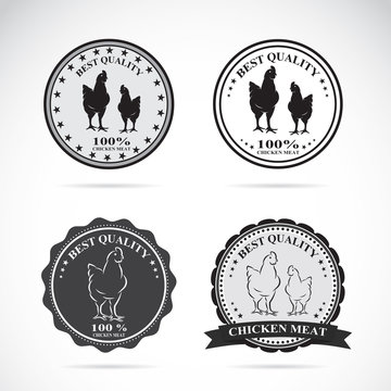Set of vector chicken labels on white background,  Logo, Symbol,