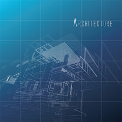 An exploded view of a building