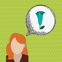 Flower concept. Woman icon. Colorfiul illustration