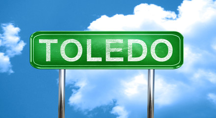 toledo vintage green road sign with highlights